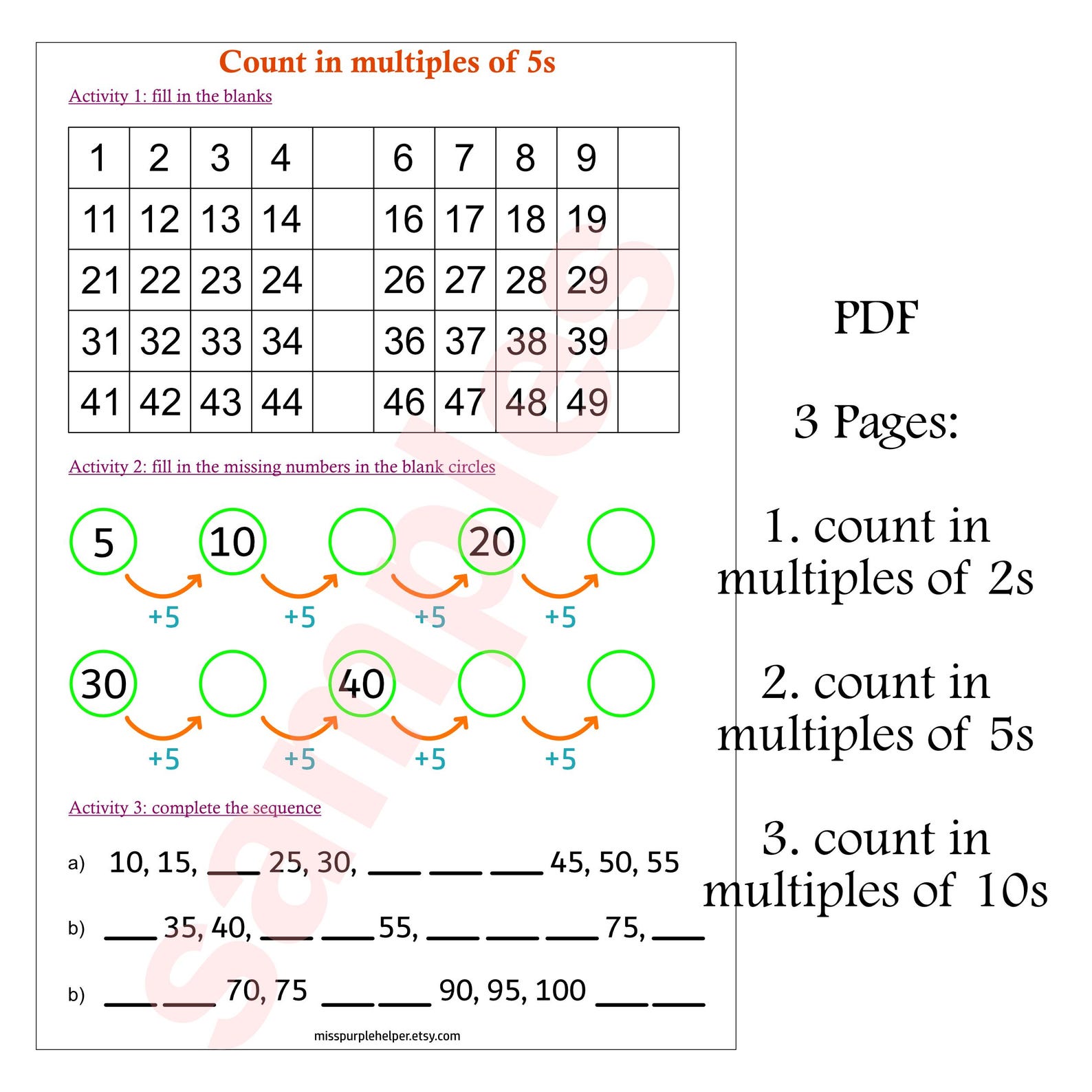 Count in Multiples of 2s, 5s, 10s, Year 1 Maths, Times Tables, Maths ...