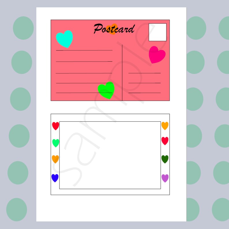 Postcard Instant Download/ Kids Activity Printable/ English Writing ...