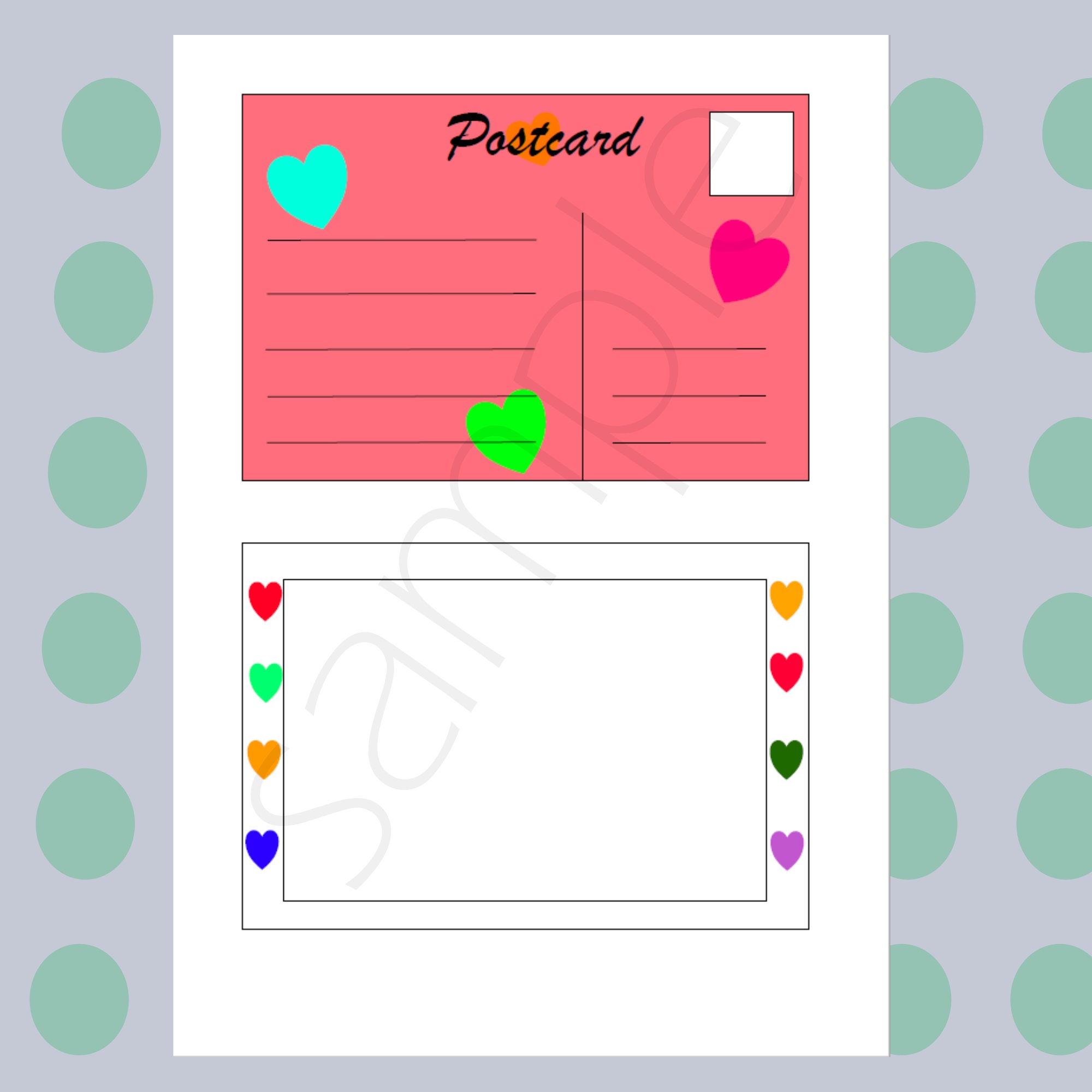 Postcard instant download/ kids activity printable/ kids Etsy