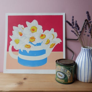 Daffodil still life in teapot
