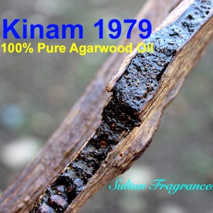 Huile de oud vietnamienne vintage Kinam/Kyara 1979 - Huile de bois d'agar 100 % pure (沈香）