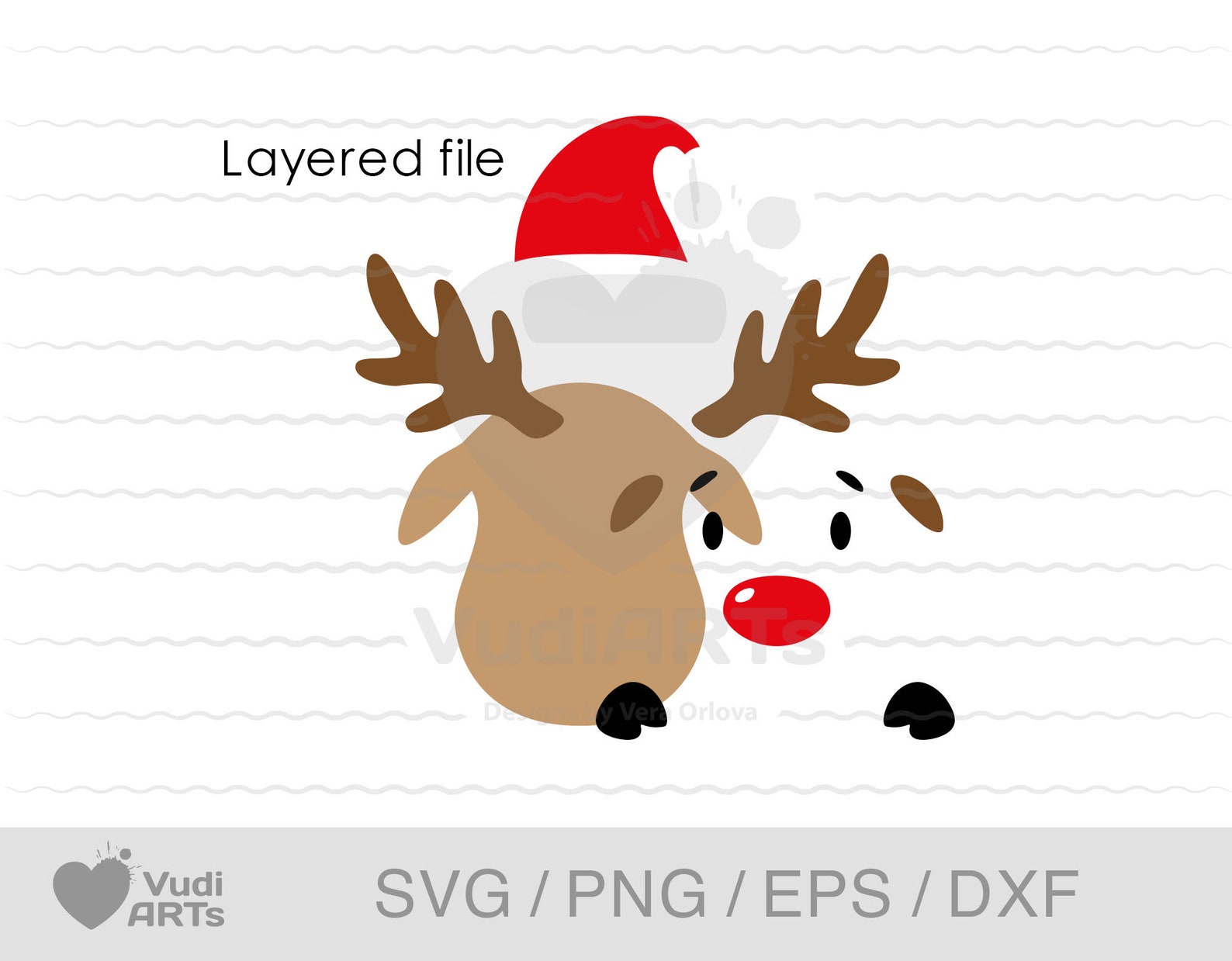 Cute Reindeer SVG Rudolf Face Svg Png Eps Dxf Christmas Etsy