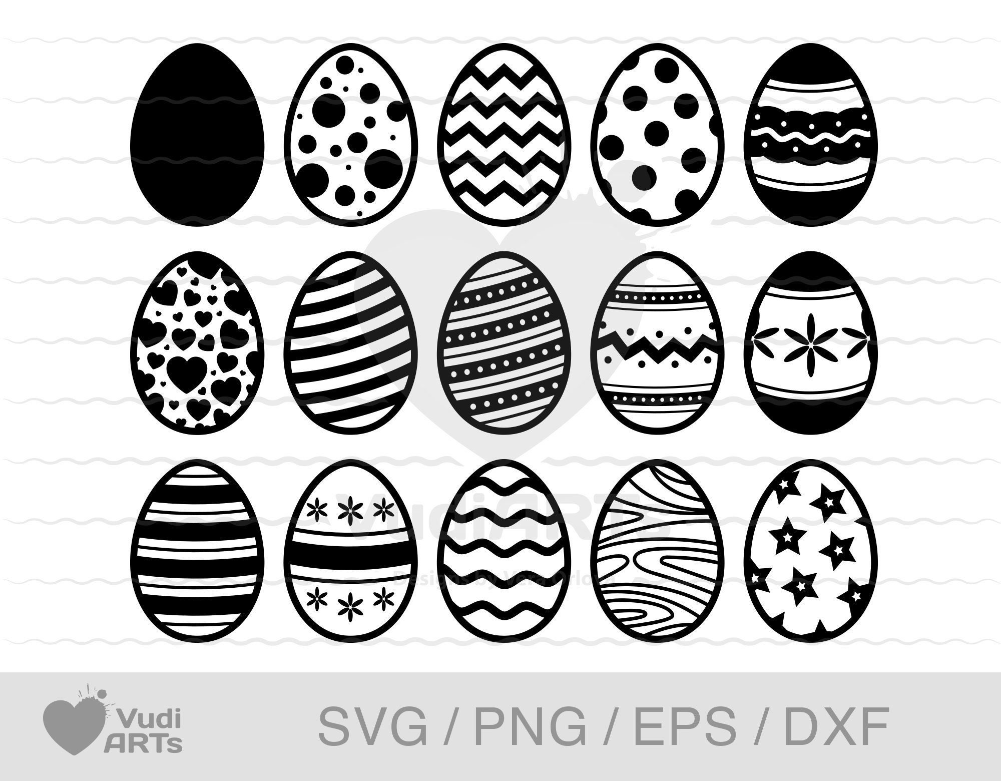 Easter eggs Svg Easter cut files svg png eps dxf Etsy