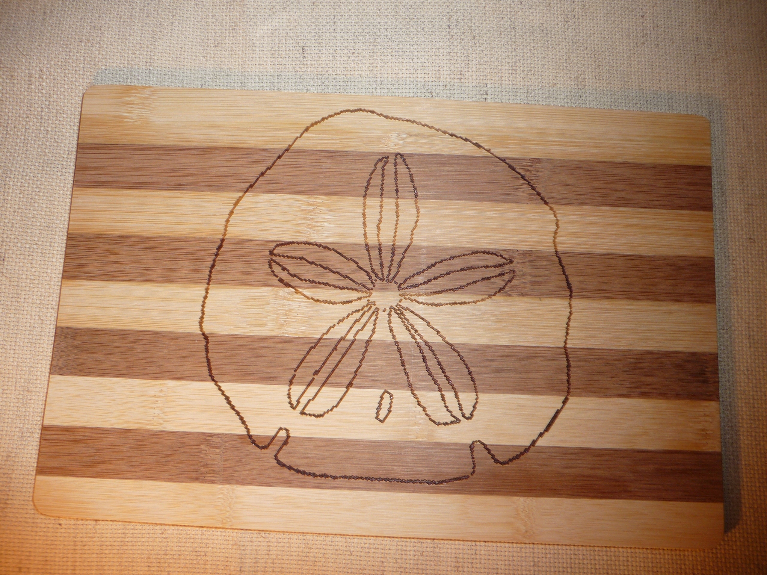 Bamboo Cutting Board W/ Sand Dollar Etsy Hong Kong