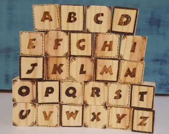 ABC Set | Wooden Blocks | Montessori Learning | Baby Gift