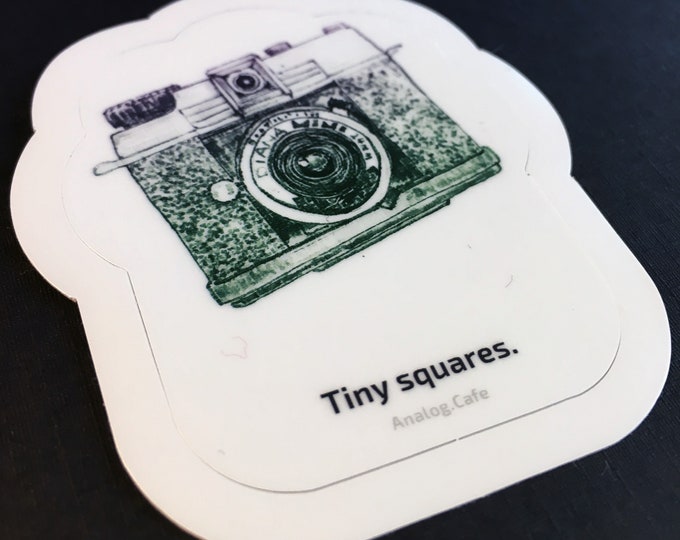 Vintage film camera STICKER: Diana Mini "Tiny Squares" (2.5-inch eco-friendly, waterproof, easy-peel)