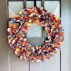 Fall/Autumn/Thanksgiving Ribbon Wreath (Mixed Patterns)