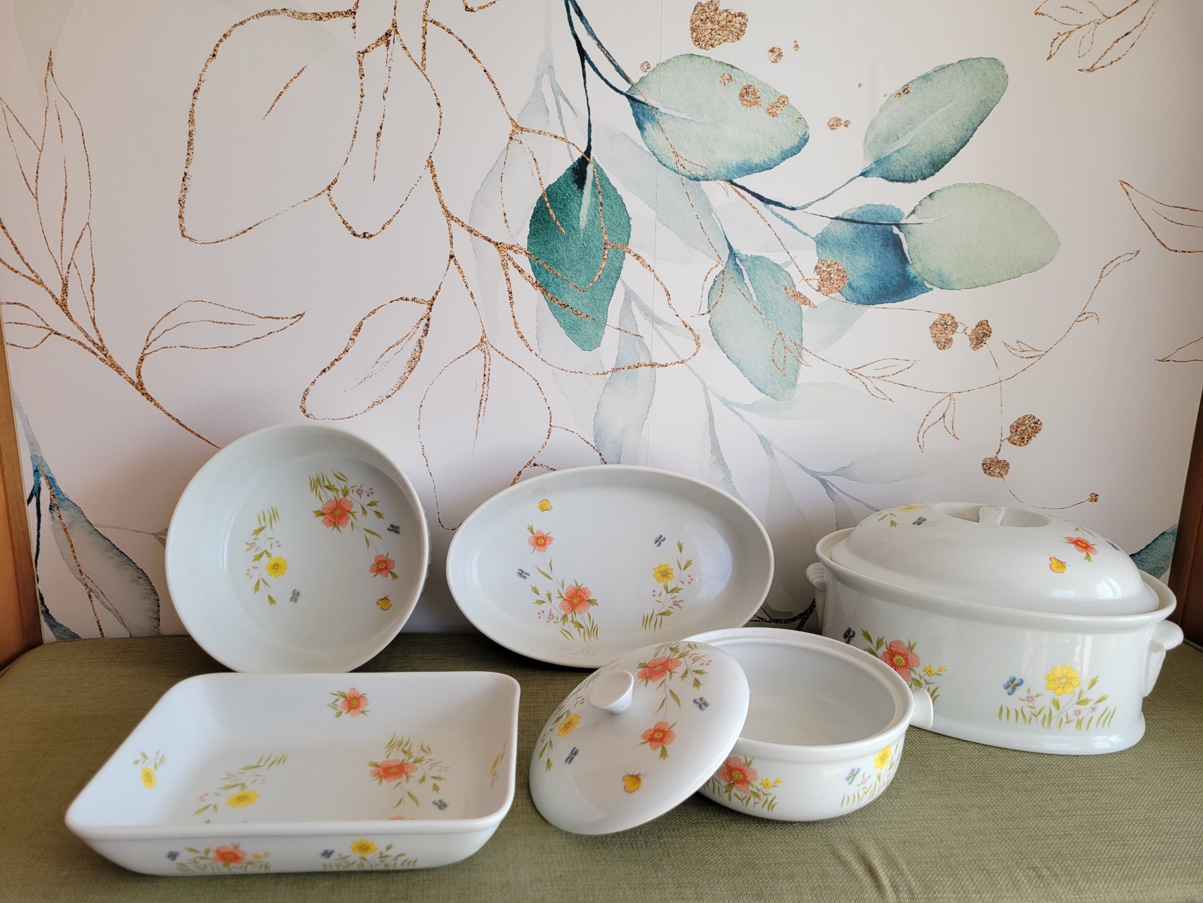 Andrea by Sadek Country Flowers Vintage Oven to Table - Etsy