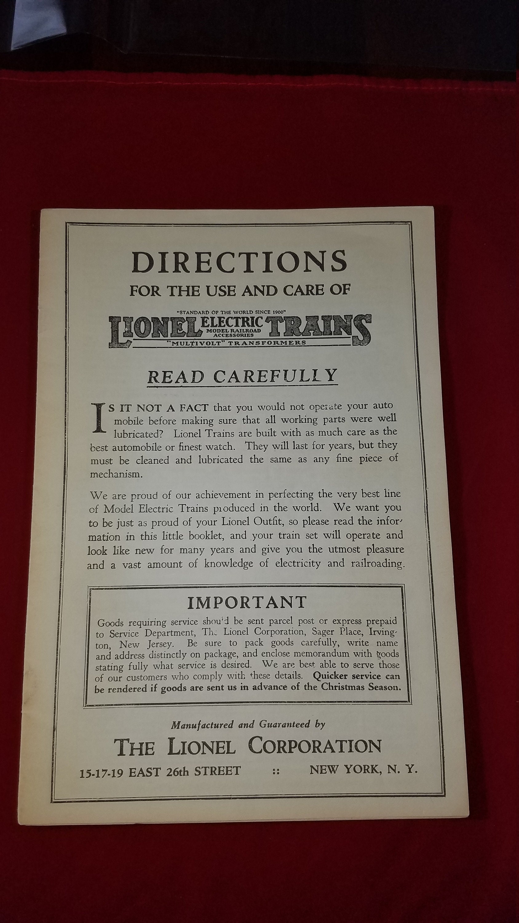 1930's Original Lionel Train Guides &amp; Directions - Etsy