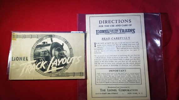1930's Original Lionel Train Guides & Directions | Etsy