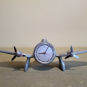 Sarsaparilla Art Deco Airplane Desk Clock - Etsy
