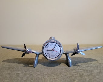 Sarsaparilla Art Deco Airplane Desk Clock