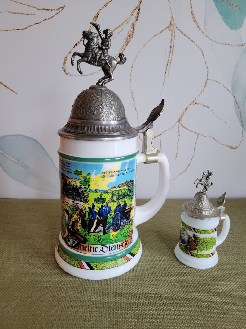 BMF West German Beer Steins With Soldier and Horse Lids Etsy