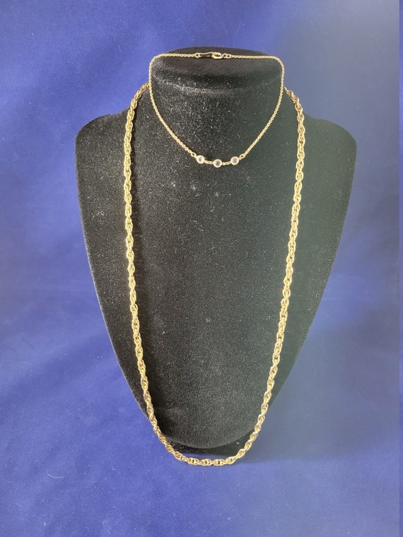 Avon Gold Tone Heavy Cable Chain & Bracelet