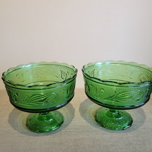 E O Brody Emerald Green Pedestal Compote M6000
