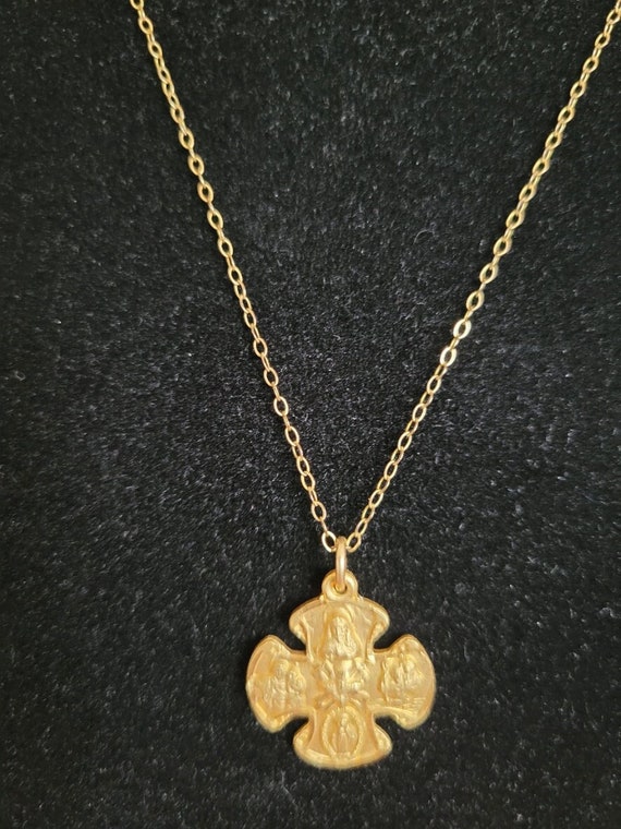 12KY Gold "I am a Catholic" Medallion Pendant