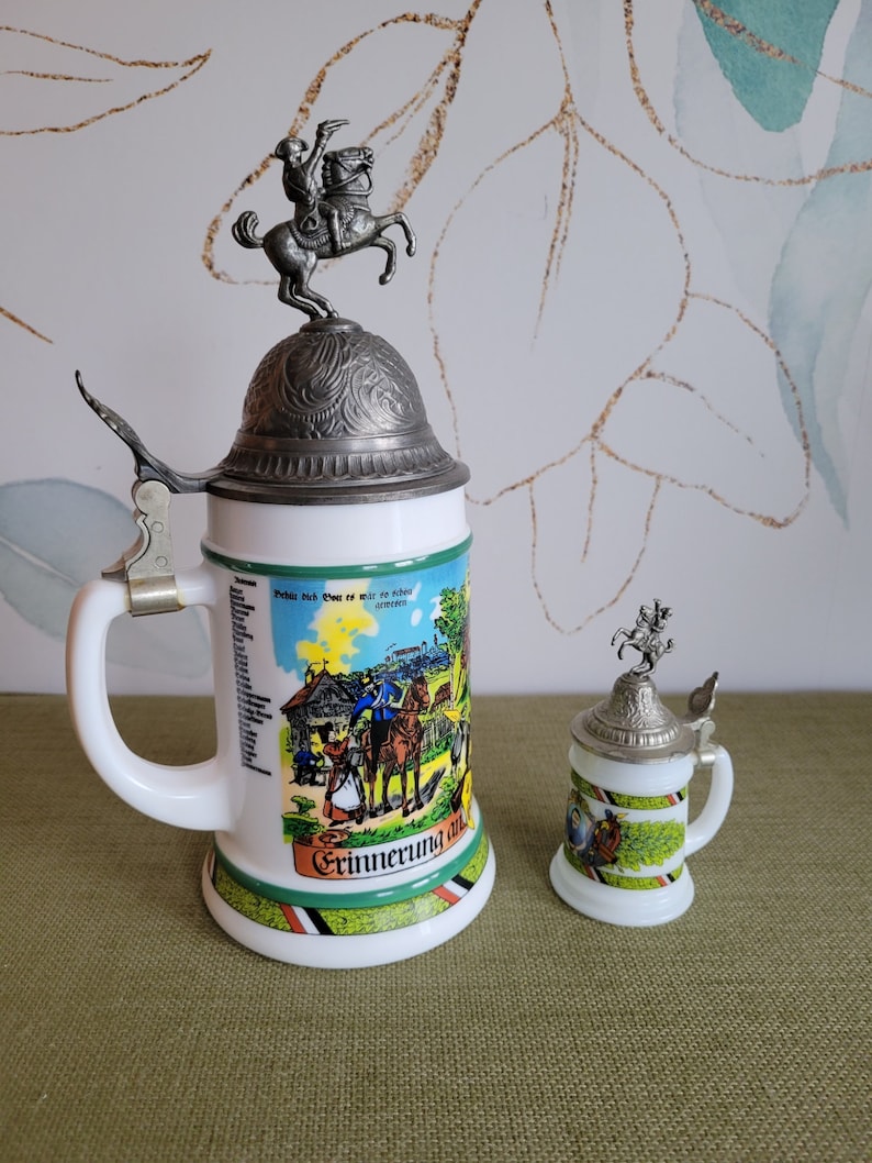 BMF West German Beer Steins With Soldier and Horse Lids Etsy