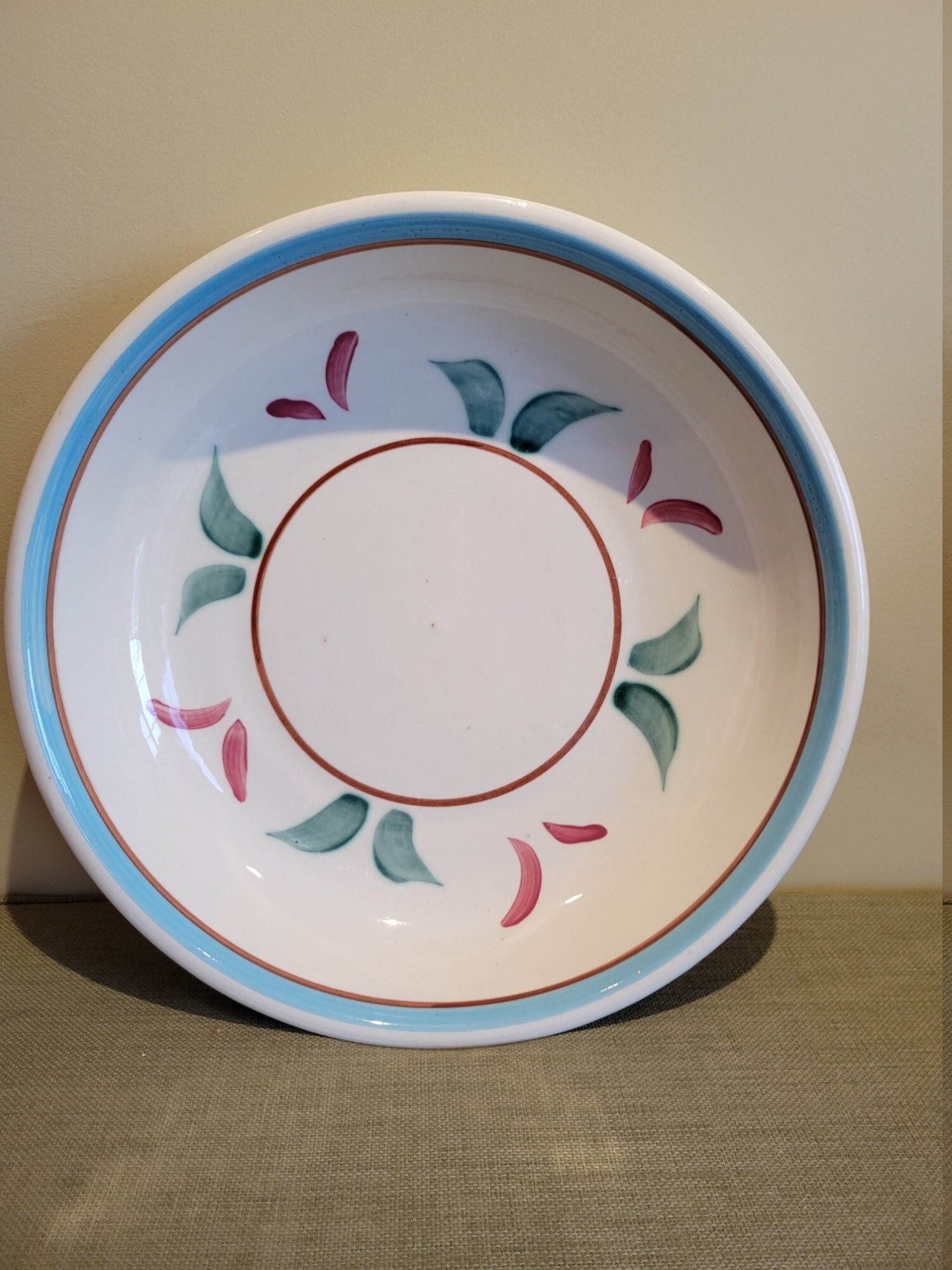 RRP Co Roseville OH Vintage Hand-painted Stoneware Pasta Bowl - Etsy
