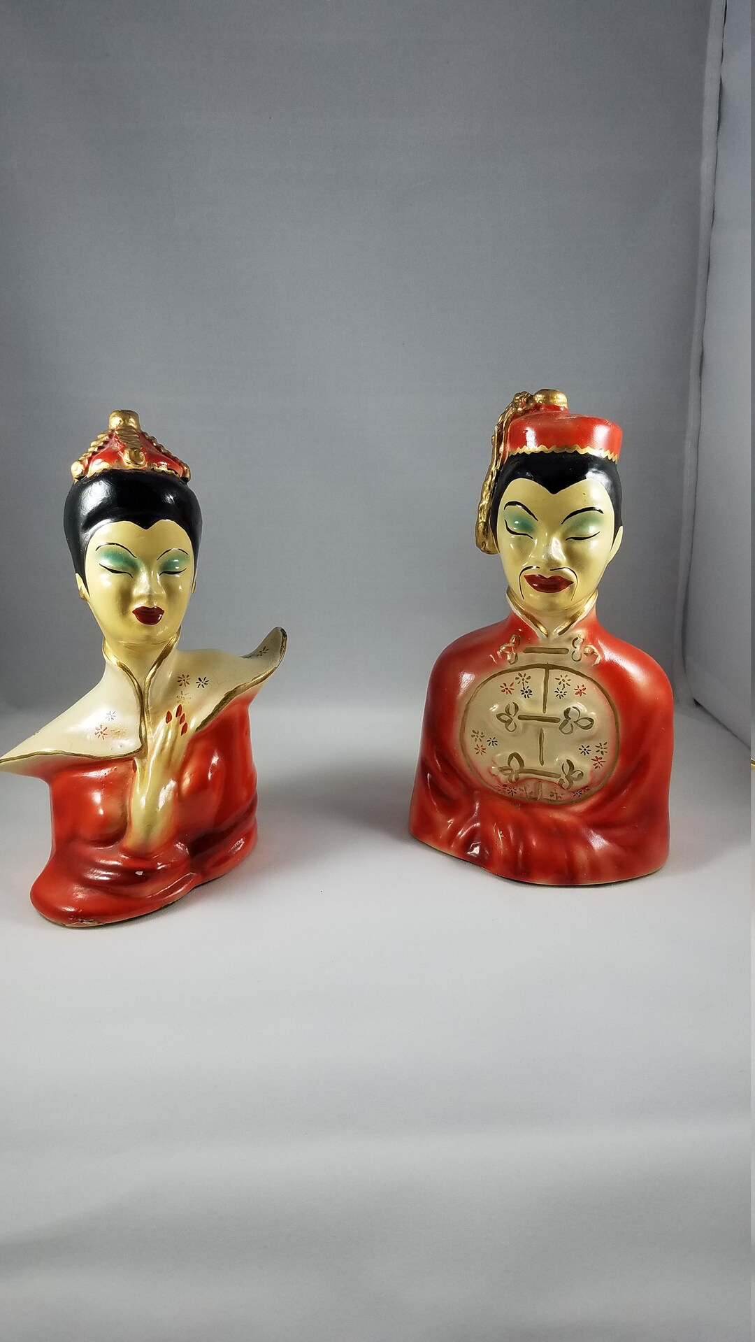 1940's Oriental Man & Woman Busts by Ami-tone - Etsy