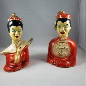 1940's Oriental Man & Woman Busts by Ami-Tone