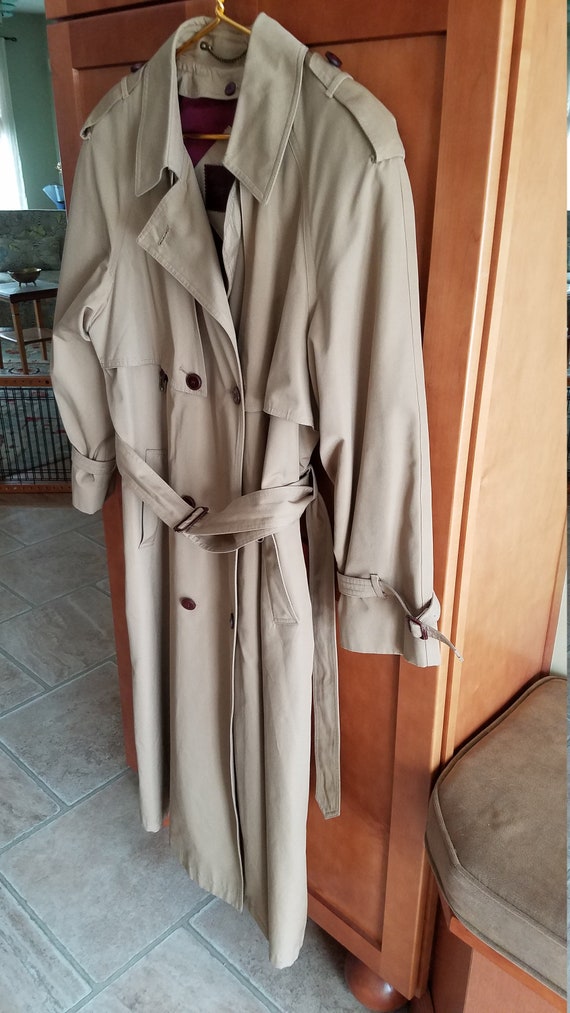 Etienne Aigner Trench Coat with Detachable Rayon S