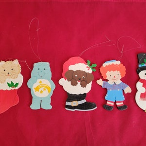 Vintage Hand Painted Wood Christmas Ornaments