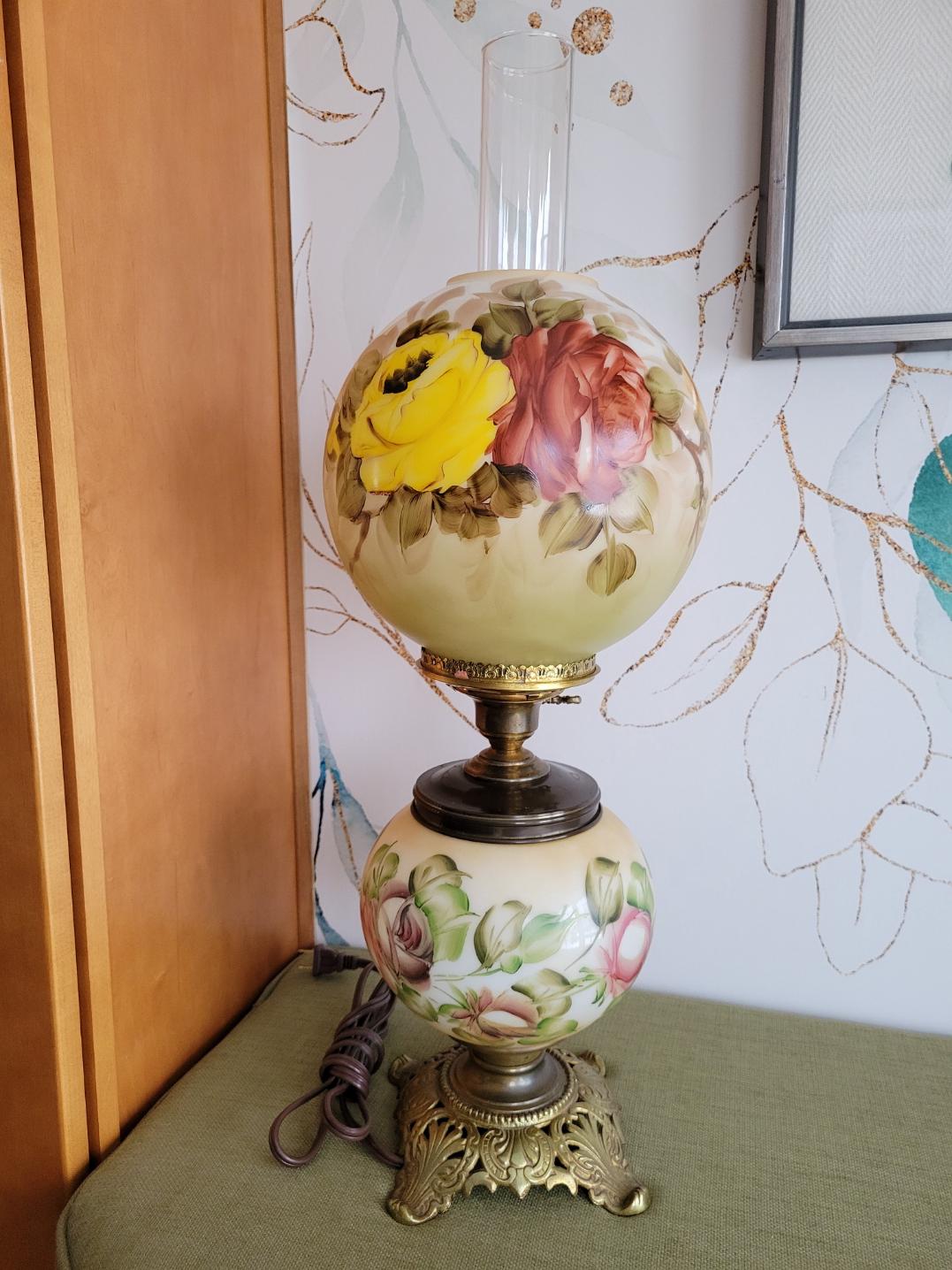 Antique Double Globe Hurricane Parlor Lamp - Etsy