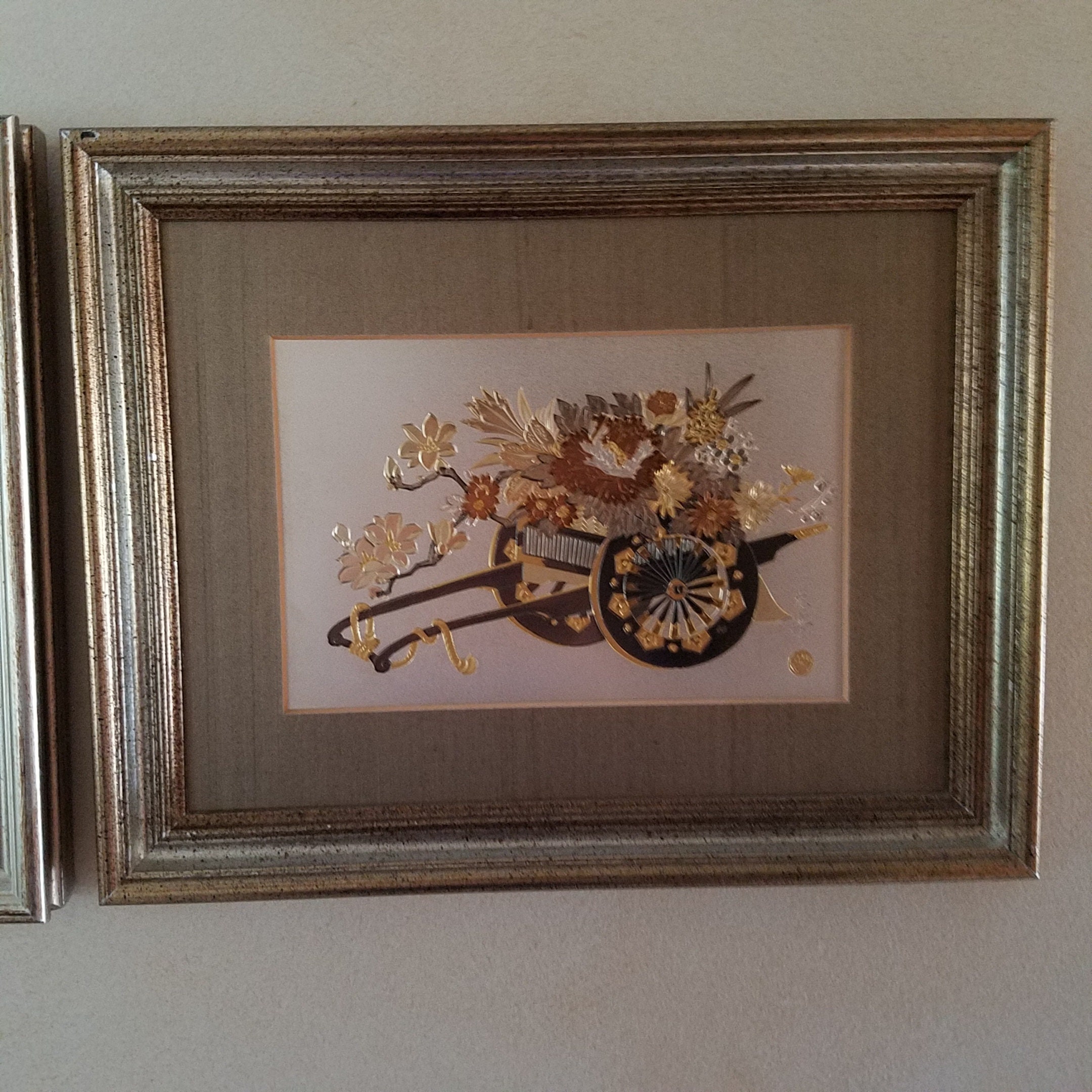 Lin-art LTD Vintage Chokin Rickshaw Framed Art - Etsy