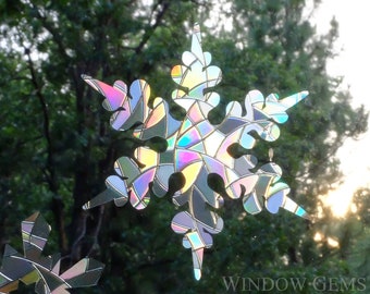 Snowflake Window Clings - Alert Birds to Windows - Prevent Window Collisions - Set of 9 Decals