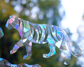 Big Cats Window Clings: Bird Safety Decals, Rainbow Prisms (Set of 9)