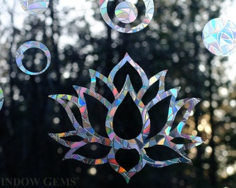 Sacred Lotus Window Gems - Set of 17 Clings