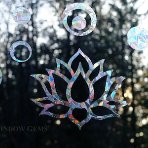 Sacred Lotus Window Gems - Set of 17 Clings