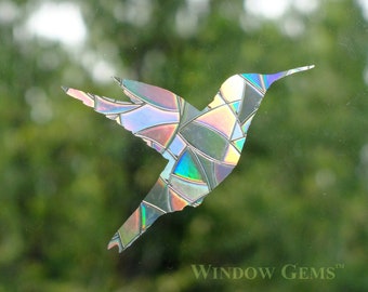 Window Gems - Hummingbird Window Clings - Prevent Bird/Window Collisions - Set of 7 Decals