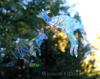 Kangaroo Static Window Clings: Bird Safety Decals - Set of 7