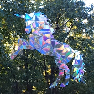 Unicorn Window Suncatcher Set: Rainbow Prismatic Bird Safety Decals