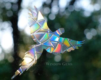 Mini Macaw Window Clings: Rainbow Suncatchers, Bird Safety Decals (Pack of 7)