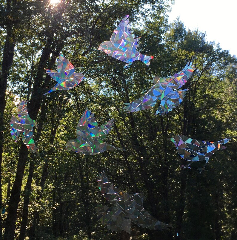 Window Gems Rainbow Prism Birds Static Window Clings Etsy