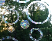 Rings and Circles Window Gems, Set of 22 Clings Bird Safety Decals, Prismatic Vinyl