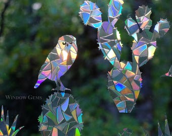Desert Window Gems: Bird Safety Static Decals - Set of 11 Prismatic Clings