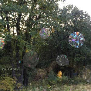 Circle Window Gems: Prismatic Static Clings, Prevent Bird Collisions (Set of 10 Decals) image 3