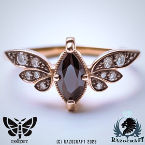 Mothcore Inspired Rose Gold Diamond Engagement Ring