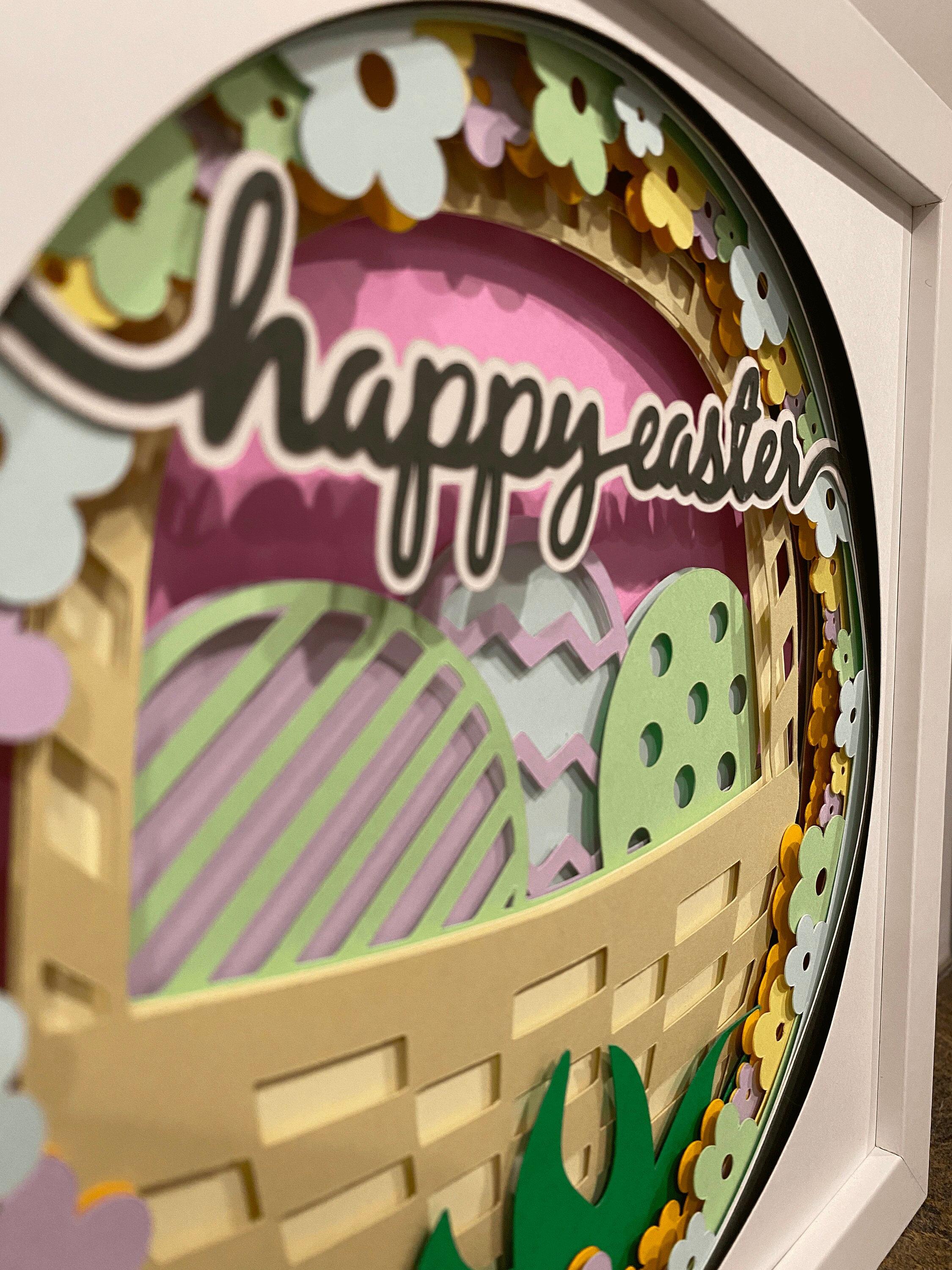 3D Easter Basket Shadow Box SVG for Cricut and Silhouette - Layered ...