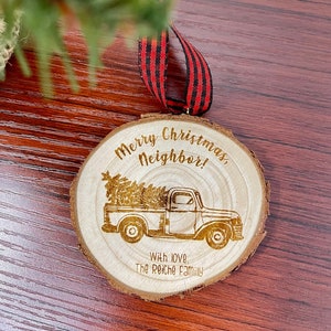 Personalized Christmas Ornament | Neighbor Gift | Co-worker Gift | Gift Tag | Laser Engraved | Custom Gift