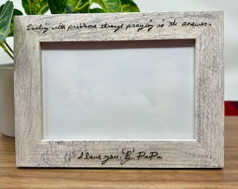 Handwriting Picture Frame - Personalized Engraved Memorial Frame - Actual Handwriting Keepsake Gift
