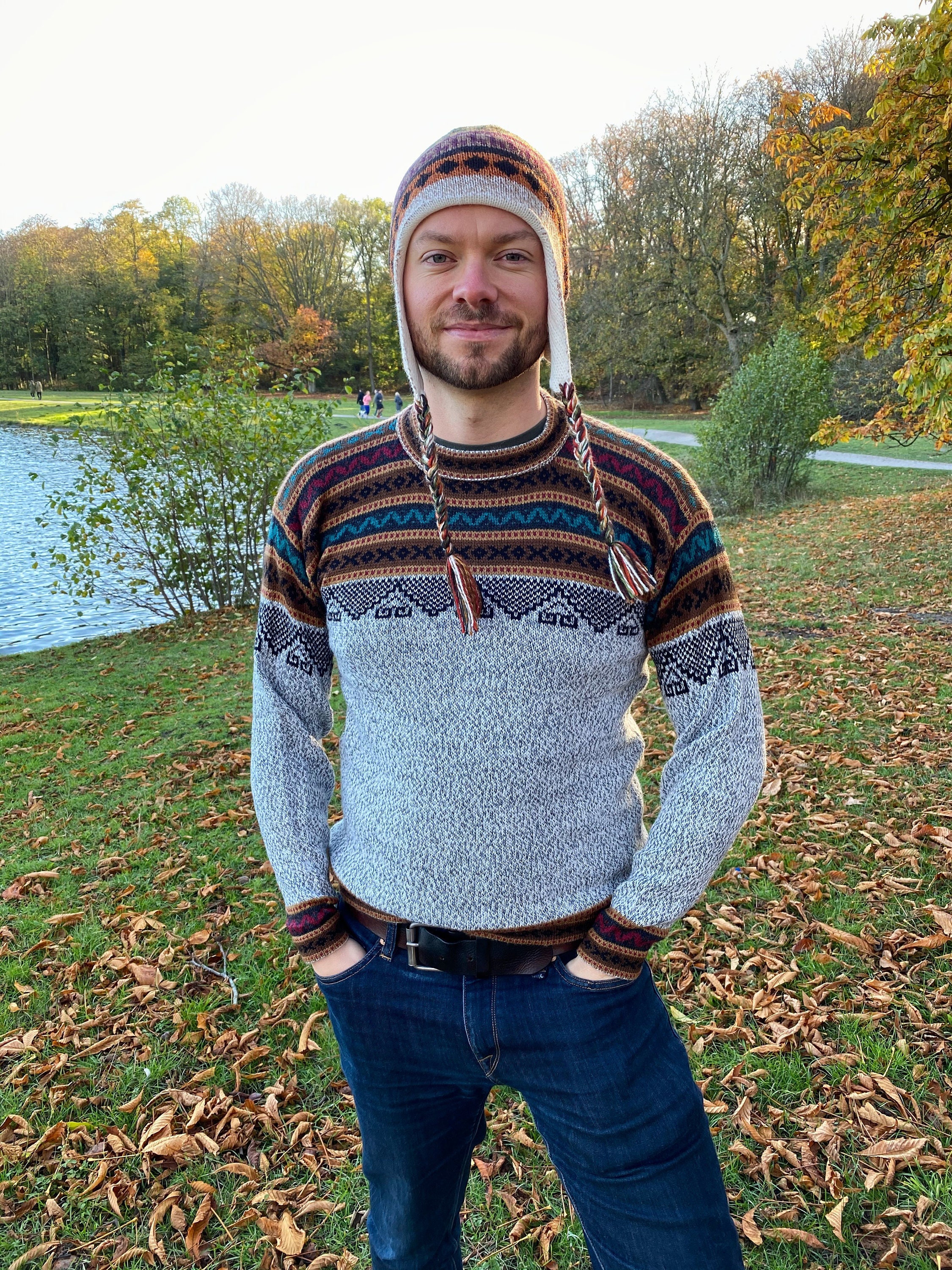 ★★ ★★ Men's Relaxed Fit Alpaca Wool Knit Swea Mens Alpaca Sweater | Alpaca Roll Neck Sweater · Mexicali Blues