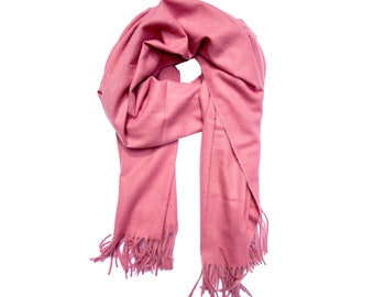 Alpaca Wool Scarf Unisex for Men & Women - Extra Soft Windproof Scarf, Baby Pink
