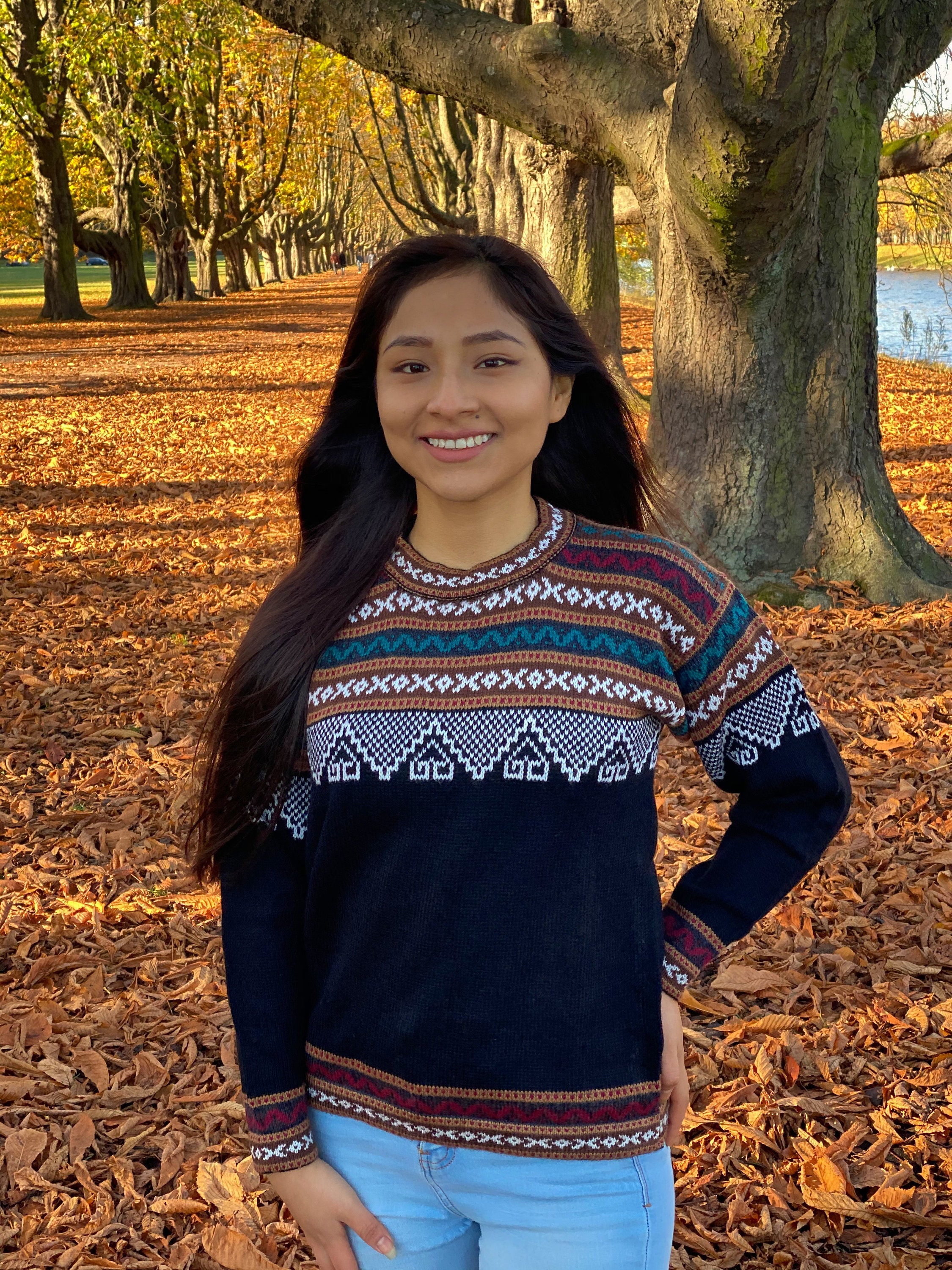 トップス cristaseya ALPACA INCA SWEATER 19AW Navy Blue Alpaca Inca Sweater, Navy Blue, Genuine Alpaca