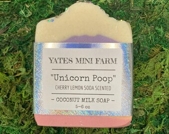 Unicorn Poop Cherry Lemon Soda Scented Coconut Milk Soap
