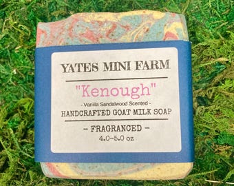 Kenough Vanilla Sandalwood Scented Handcrafted Goat Milk Soap