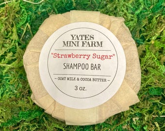 Strawberry Sugar Goat Milk & Cocoa Butter Shampoo Bar